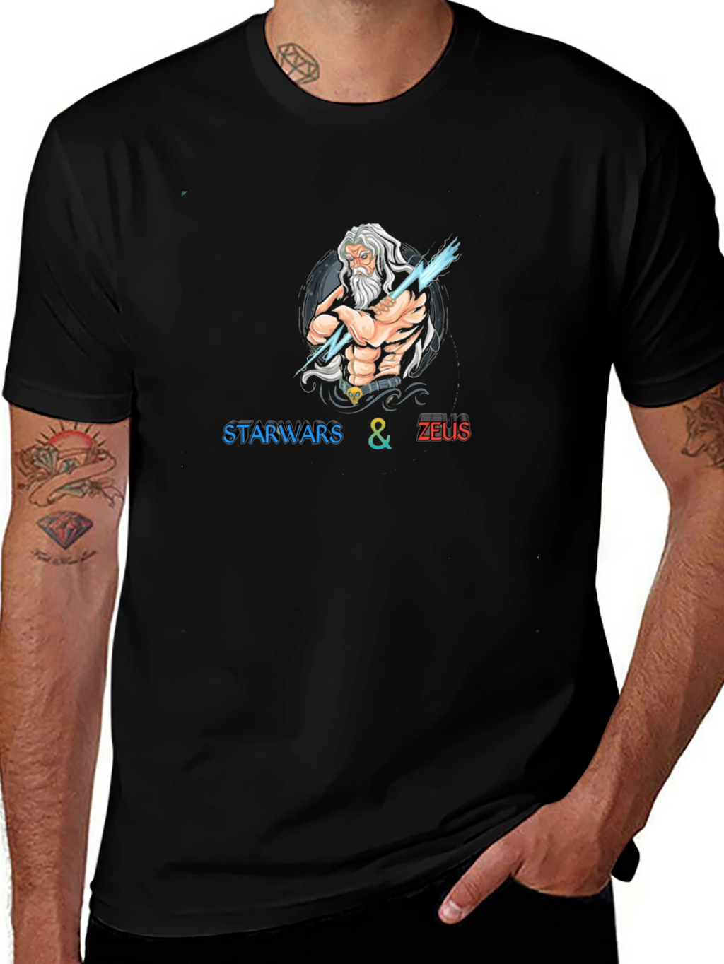 Star Wars & Zeus Black T-Shirt