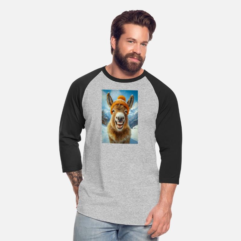 Smiling Donkey in Winter Hat