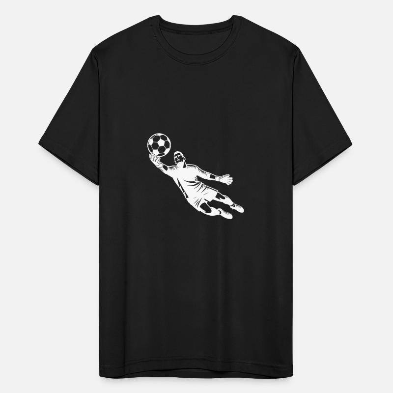 Soccer Goalkeeper Jumps To Save The Ball
