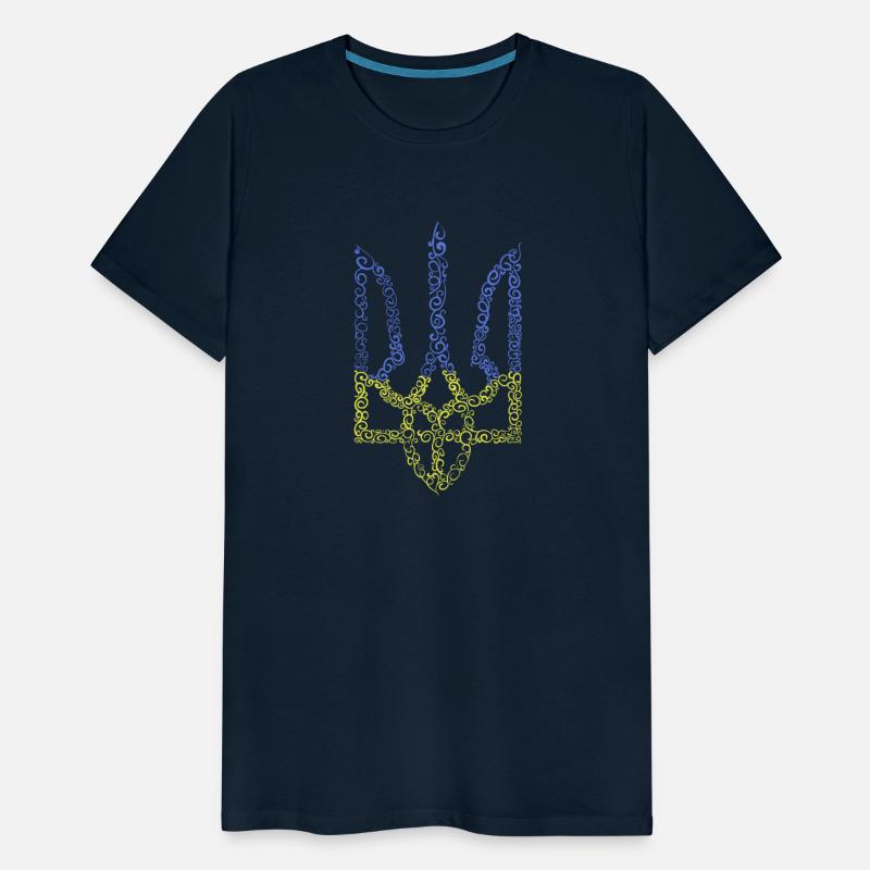 Spiral pattern on Ukrainian emblem trident tryzub