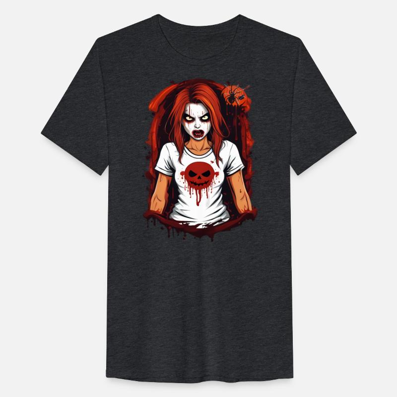 Spooky Blood-Splattered Pumpkin Tee - Halloween