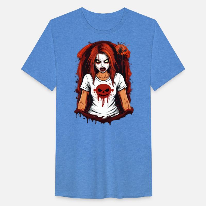 Spooky Blood-Splattered Pumpkin Tee - Halloween