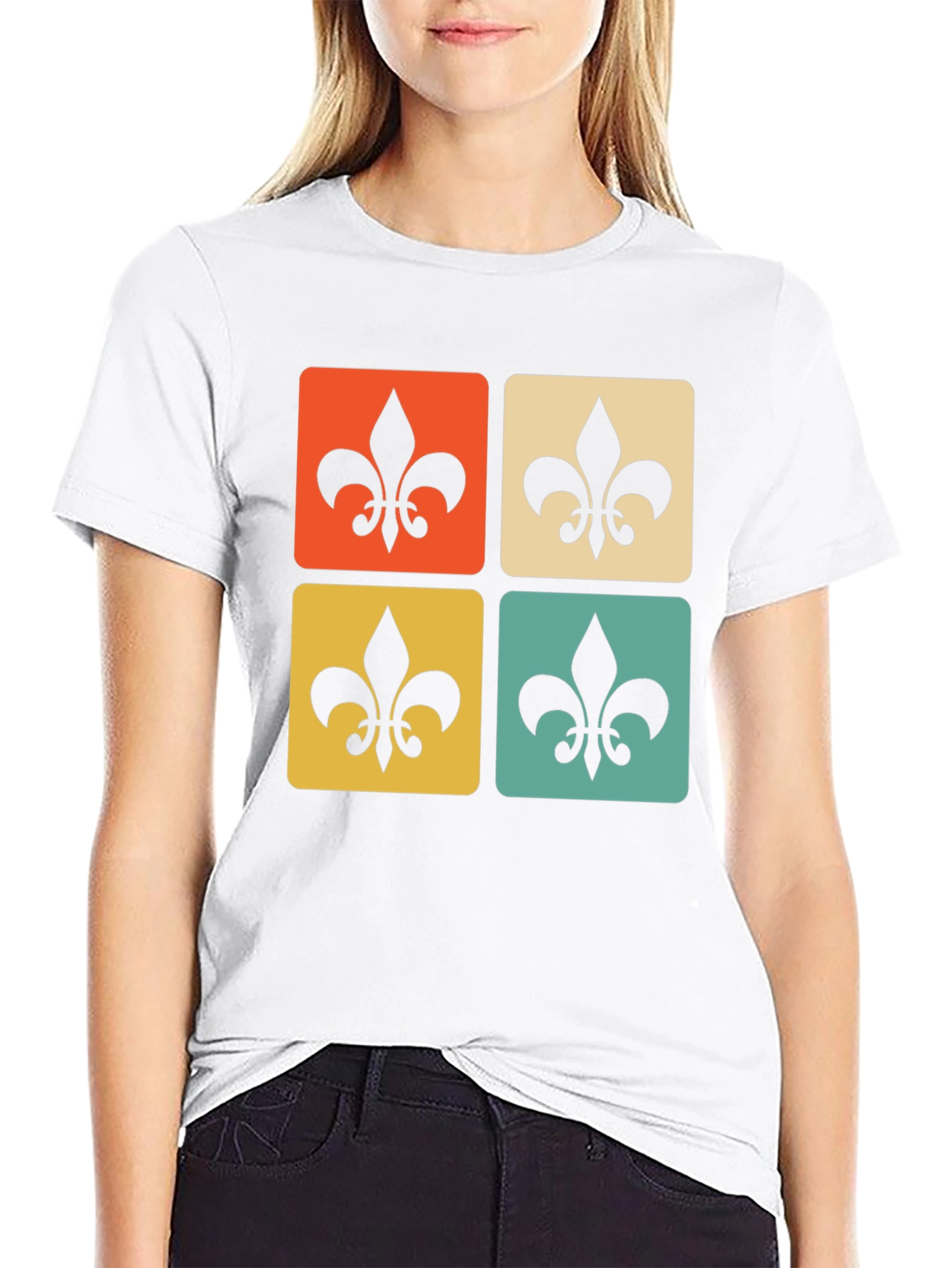 Retro Fleur-de-Lis Graphic Tee - Classic Style