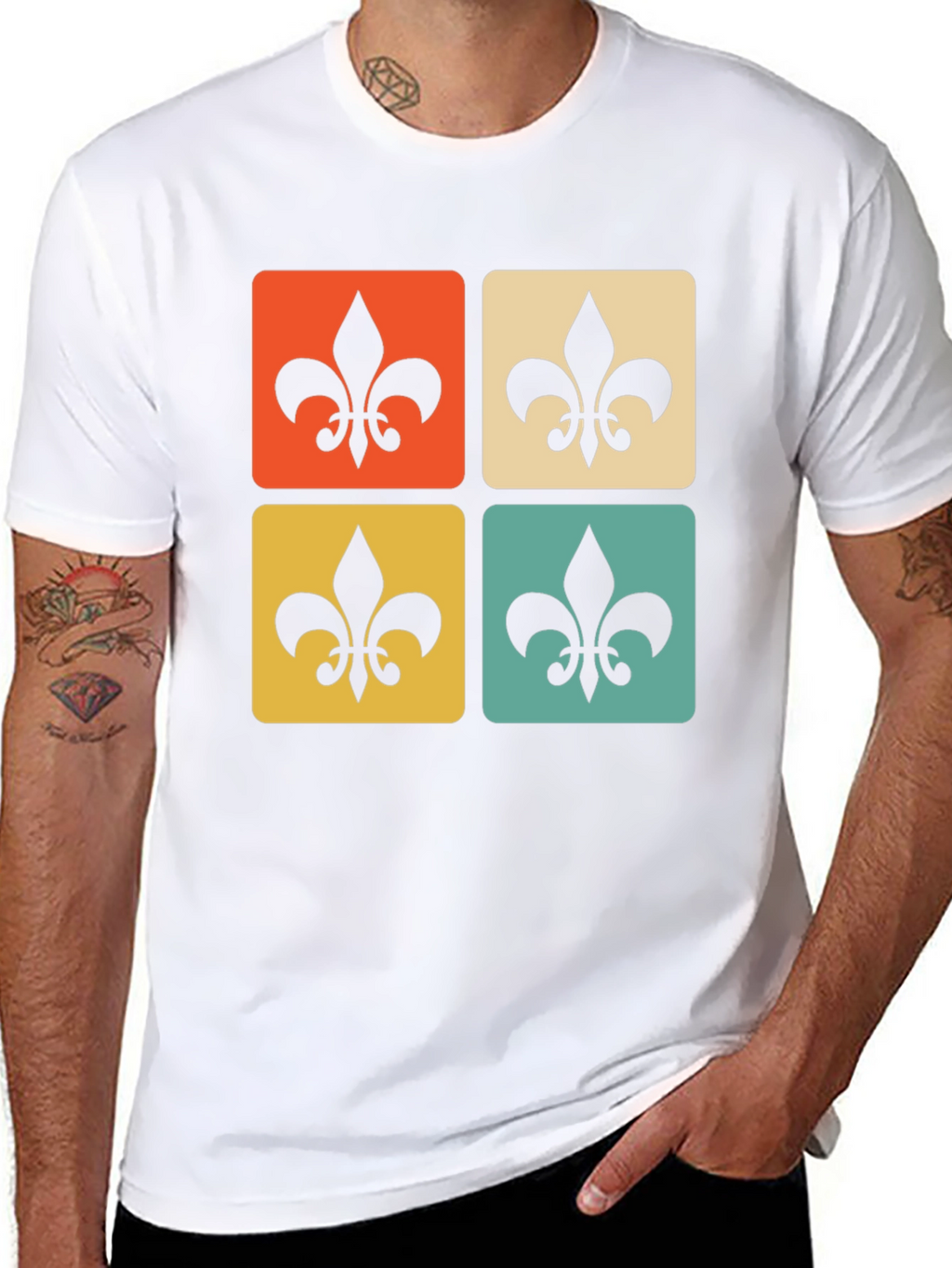 Retro Fleur-de-Lis Graphic Tee - Classic Style