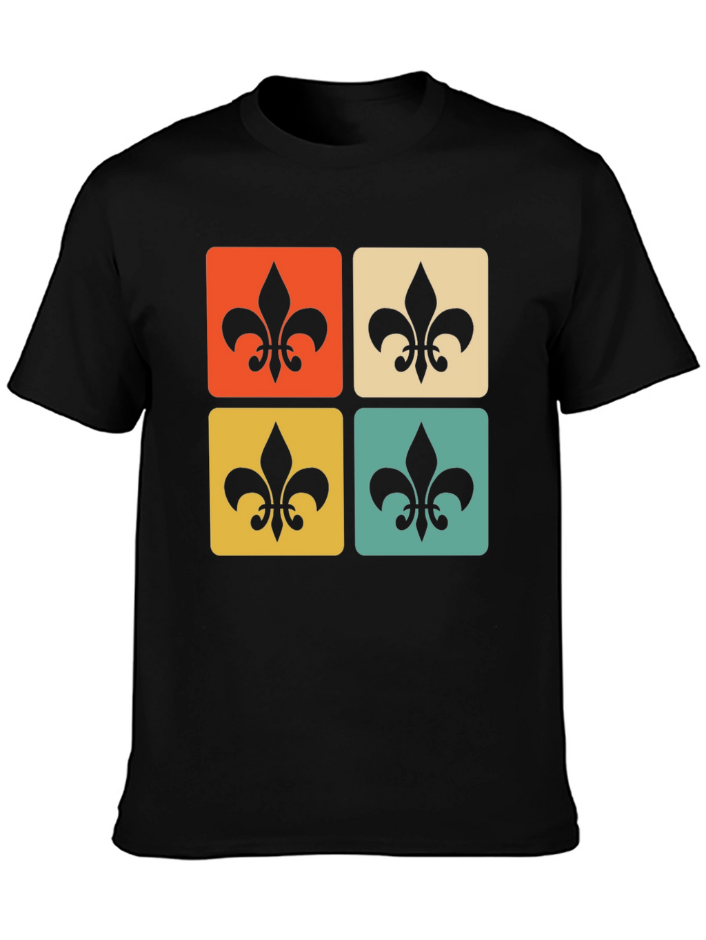 Retro Fleur-de-Lis Graphic Tee - Classic Style