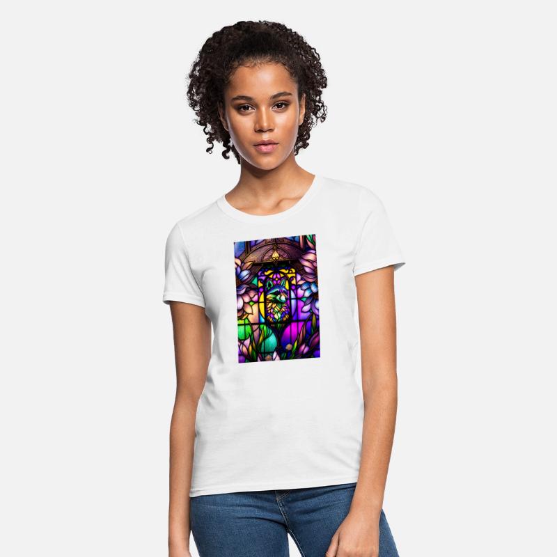 stained glass window design of an overwhelmingly b
