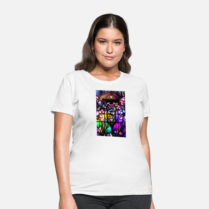 stained glass window design of an overwhelmingly b