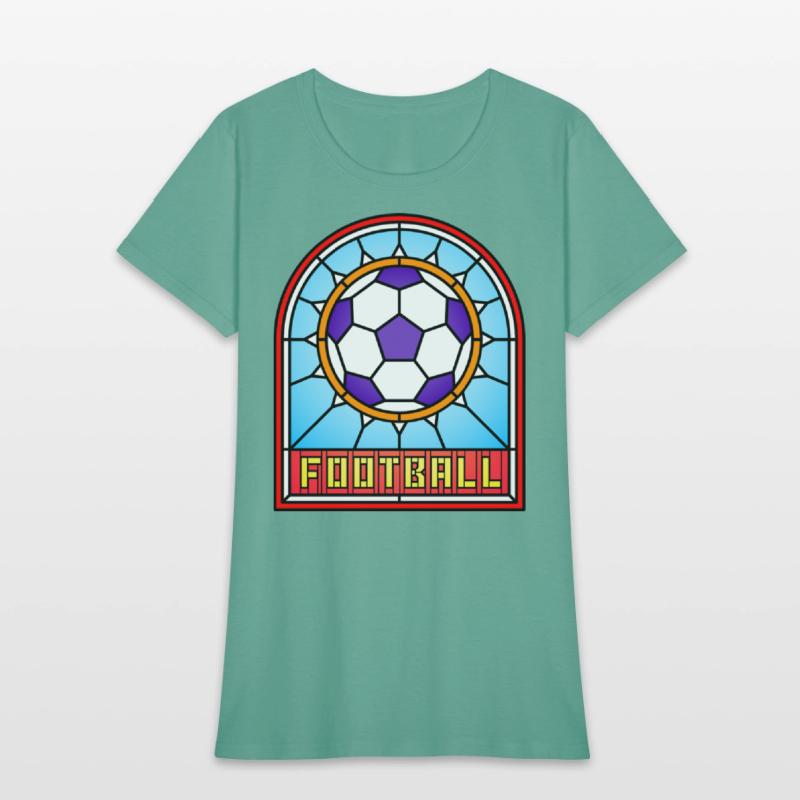 Stained Glass Window Football Soccer Art