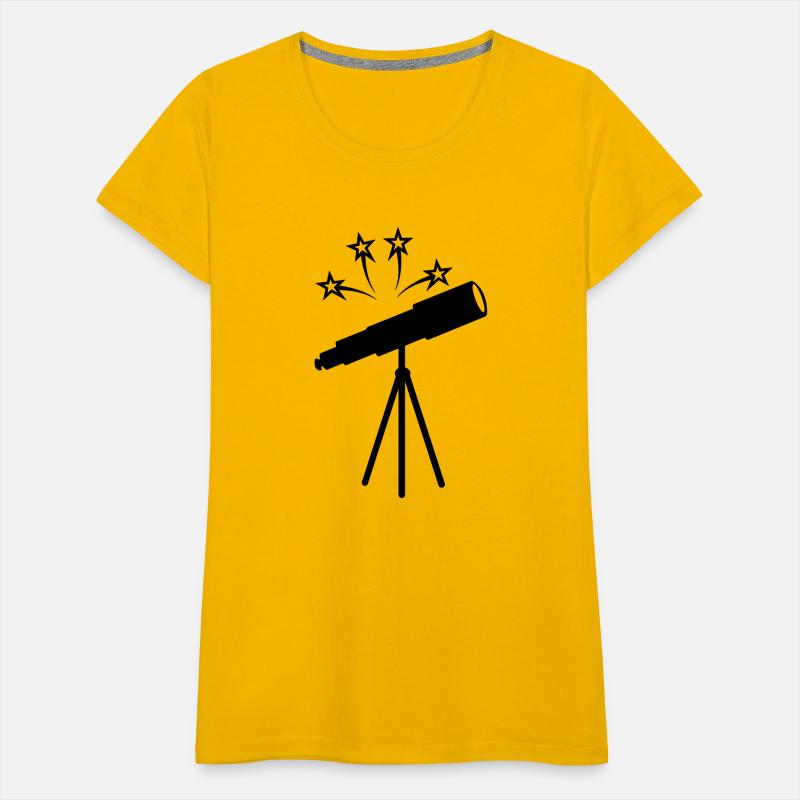 Stargazing telescope with lens and four stars