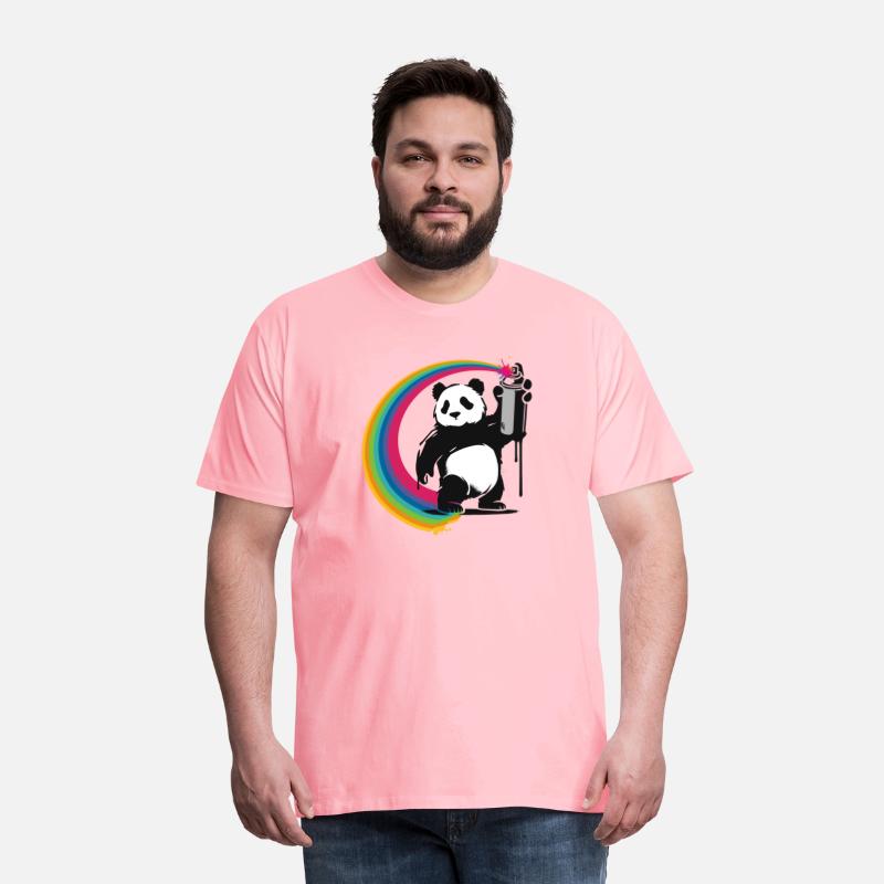 Stencil style panda holding a spray can