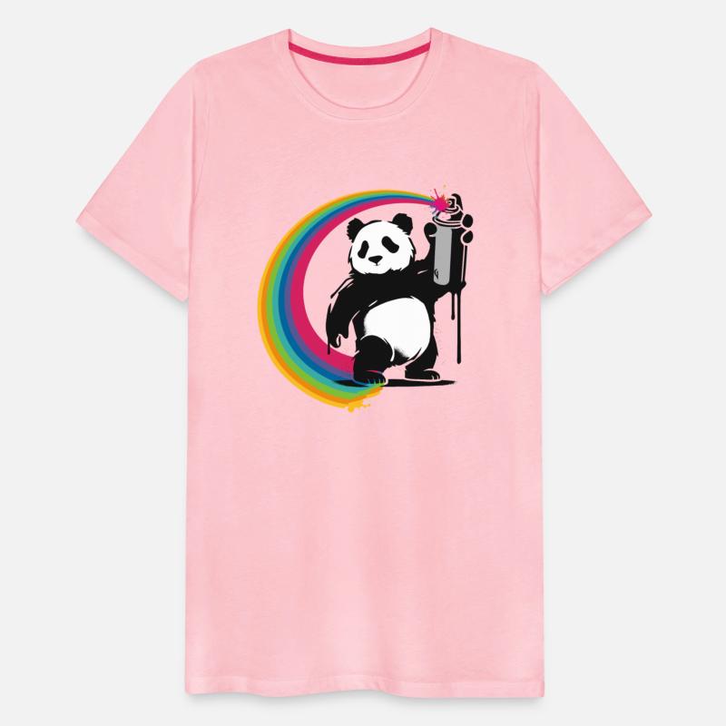 Stencil style panda holding a spray can
