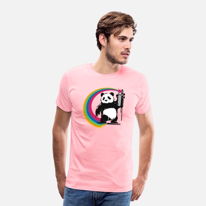 Stencil style panda holding a spray can