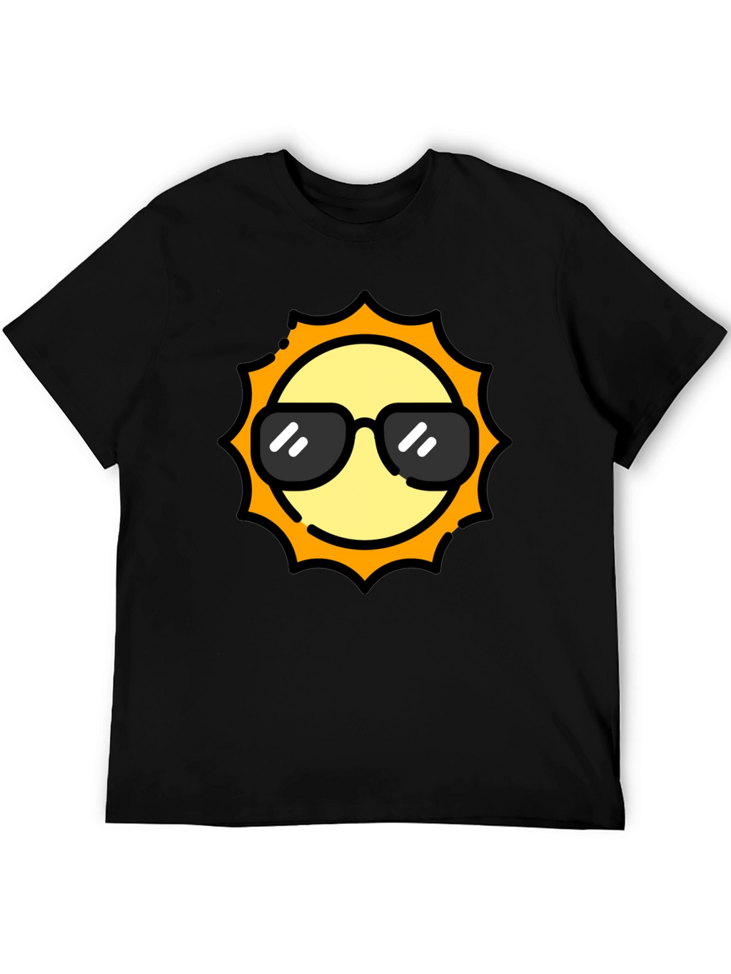 Cool Sun Graphic Tee - Black Cotton T-Shirt