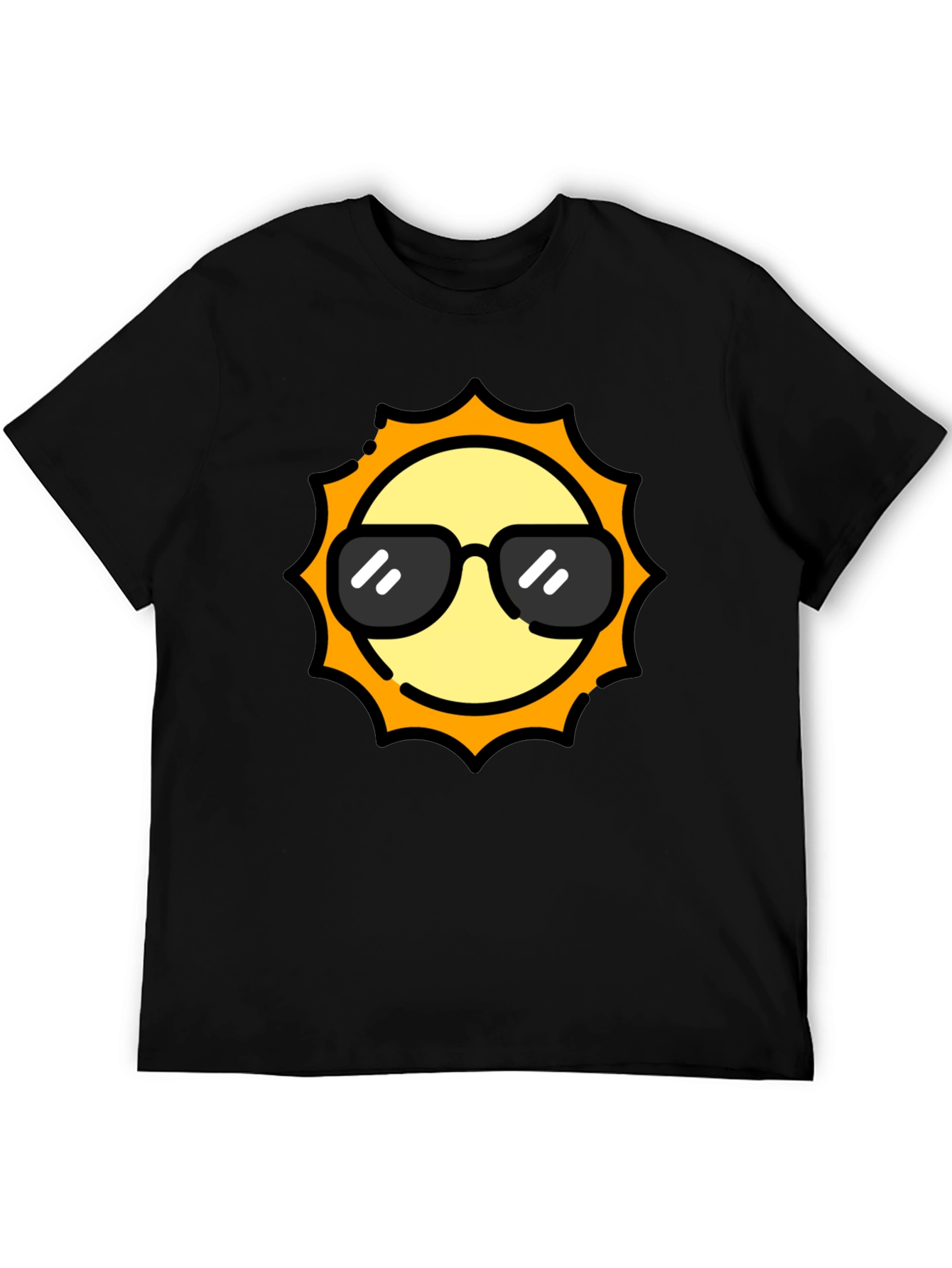 Cool Sun Graphic Tee - Black Cotton T-Shirt