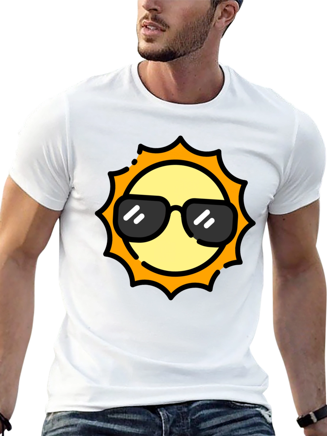 Cool Sun Graphic Tee - Black Cotton T-Shirt