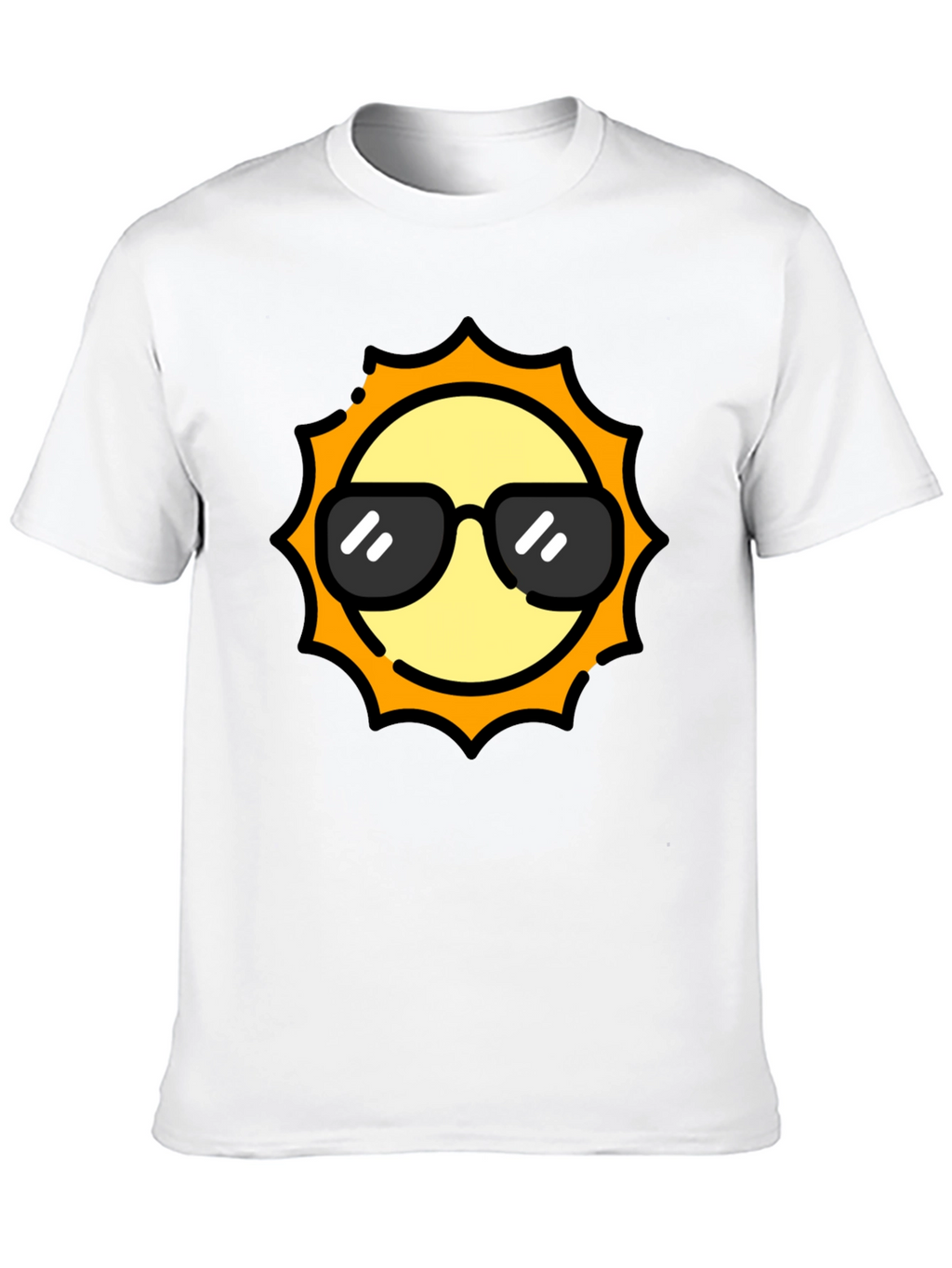 Cool Sun Graphic Tee - Black Cotton T-Shirt