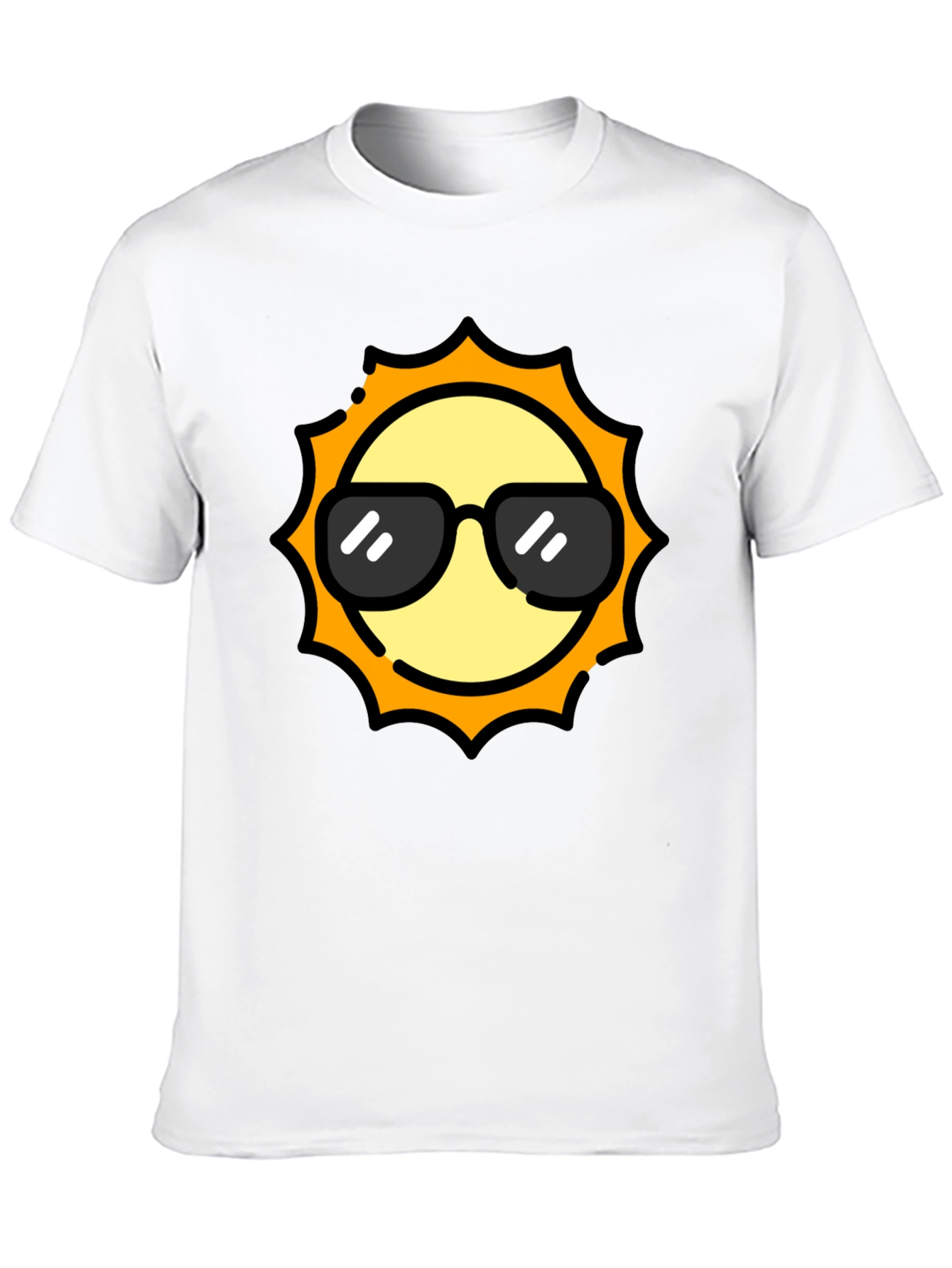 Cool Sun Graphic Tee - Black Cotton T-Shirt