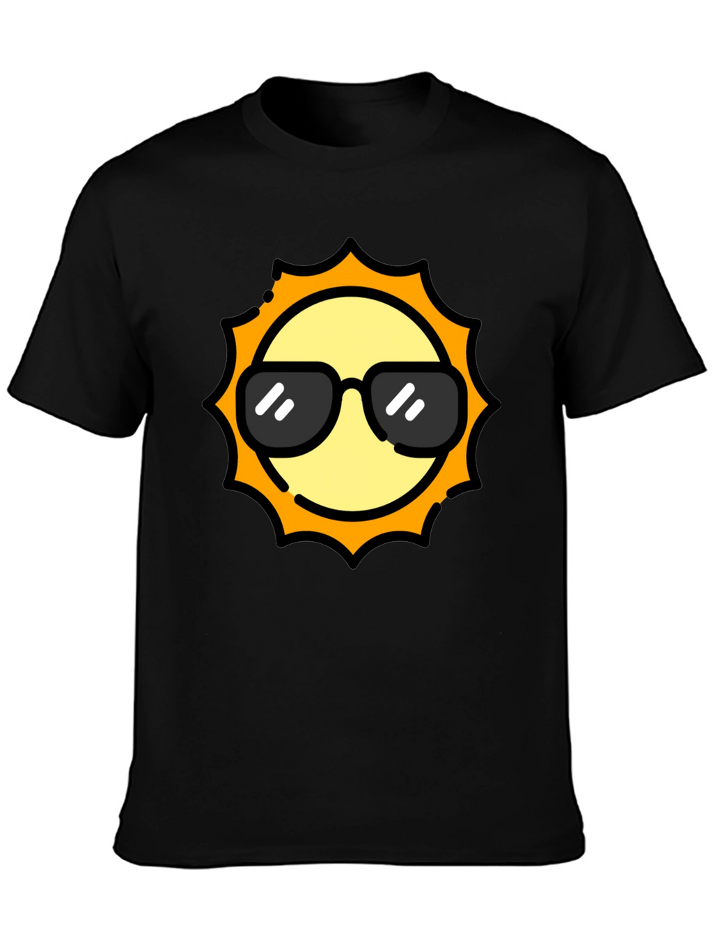 Cool Sun Graphic Tee - Black Cotton T-Shirt