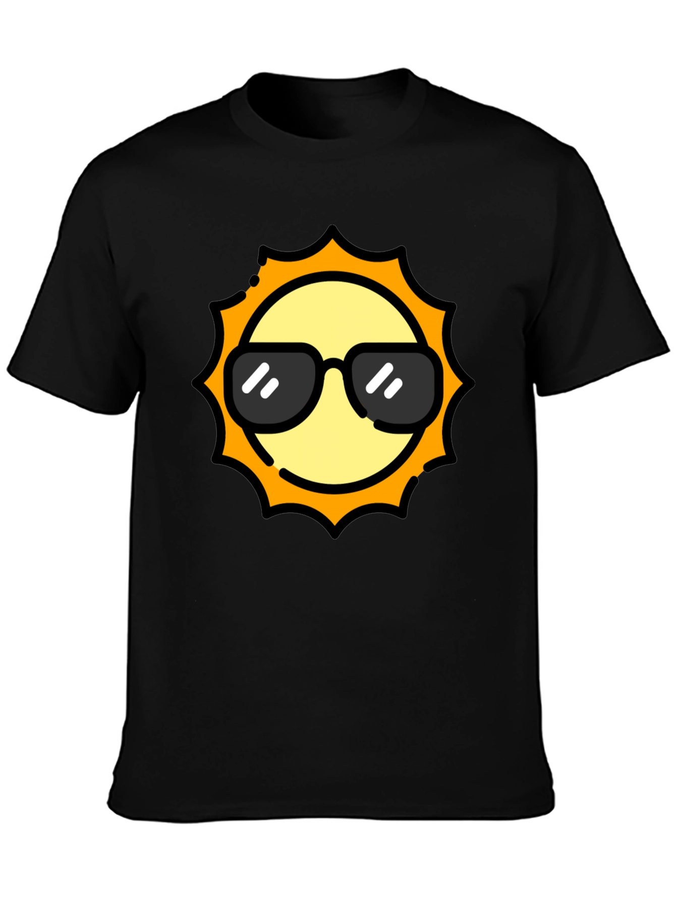 Cool Sun Graphic Tee - Black Cotton T-Shirt