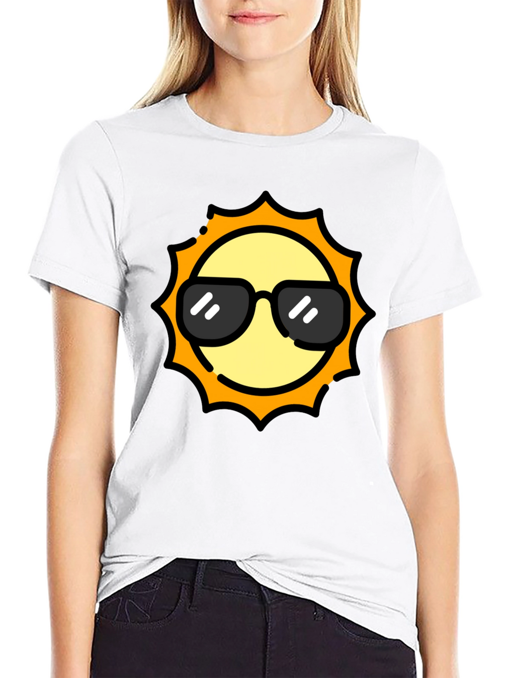 Cool Sun Graphic Tee - Black Cotton T-Shirt