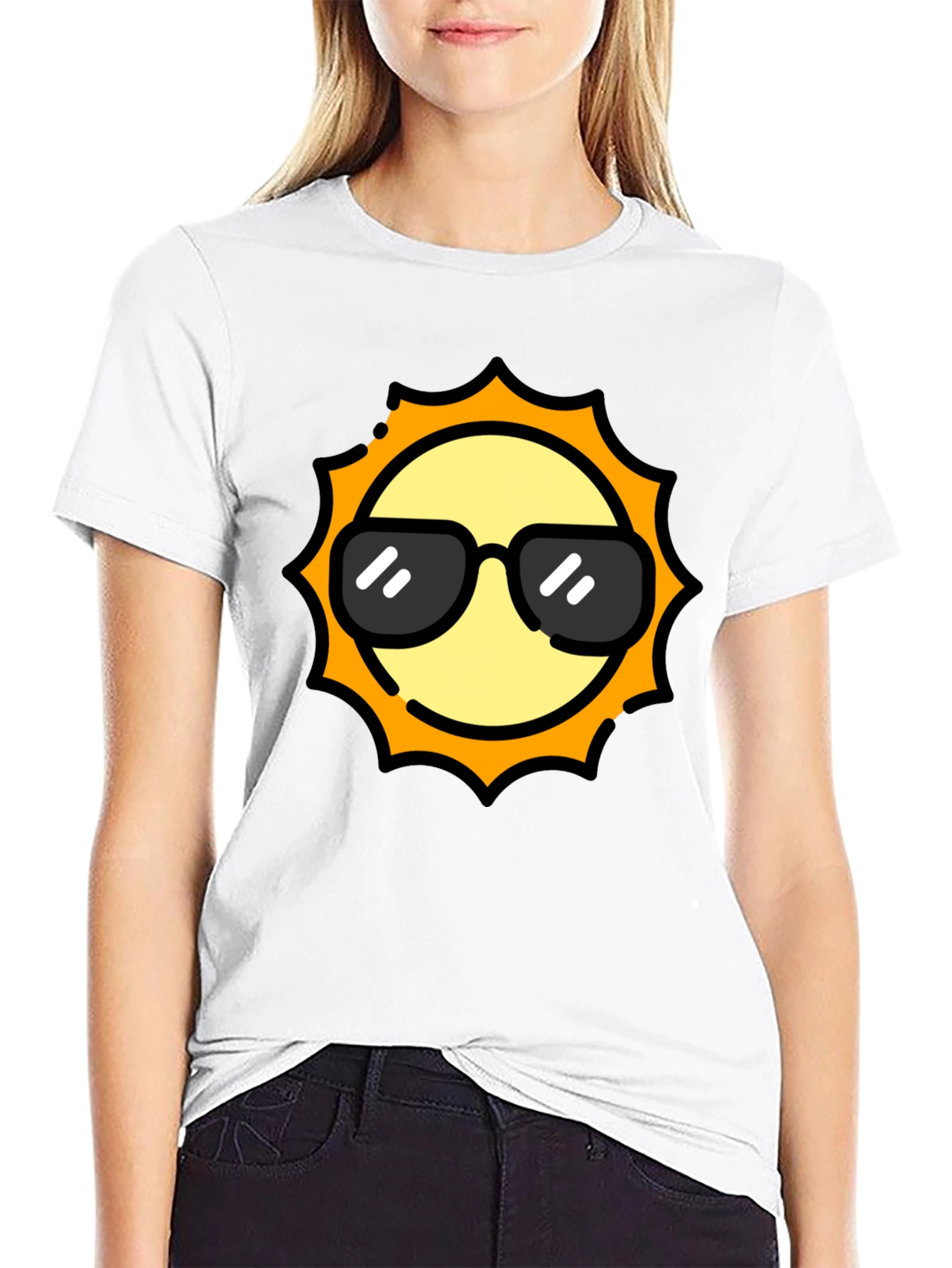 Cool Sun Graphic Tee - Black Cotton T-Shirt