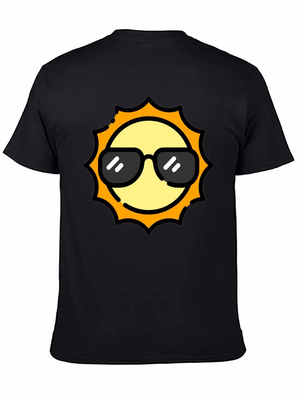 Cool Sun Graphic Tee - Black Cotton T-Shirt