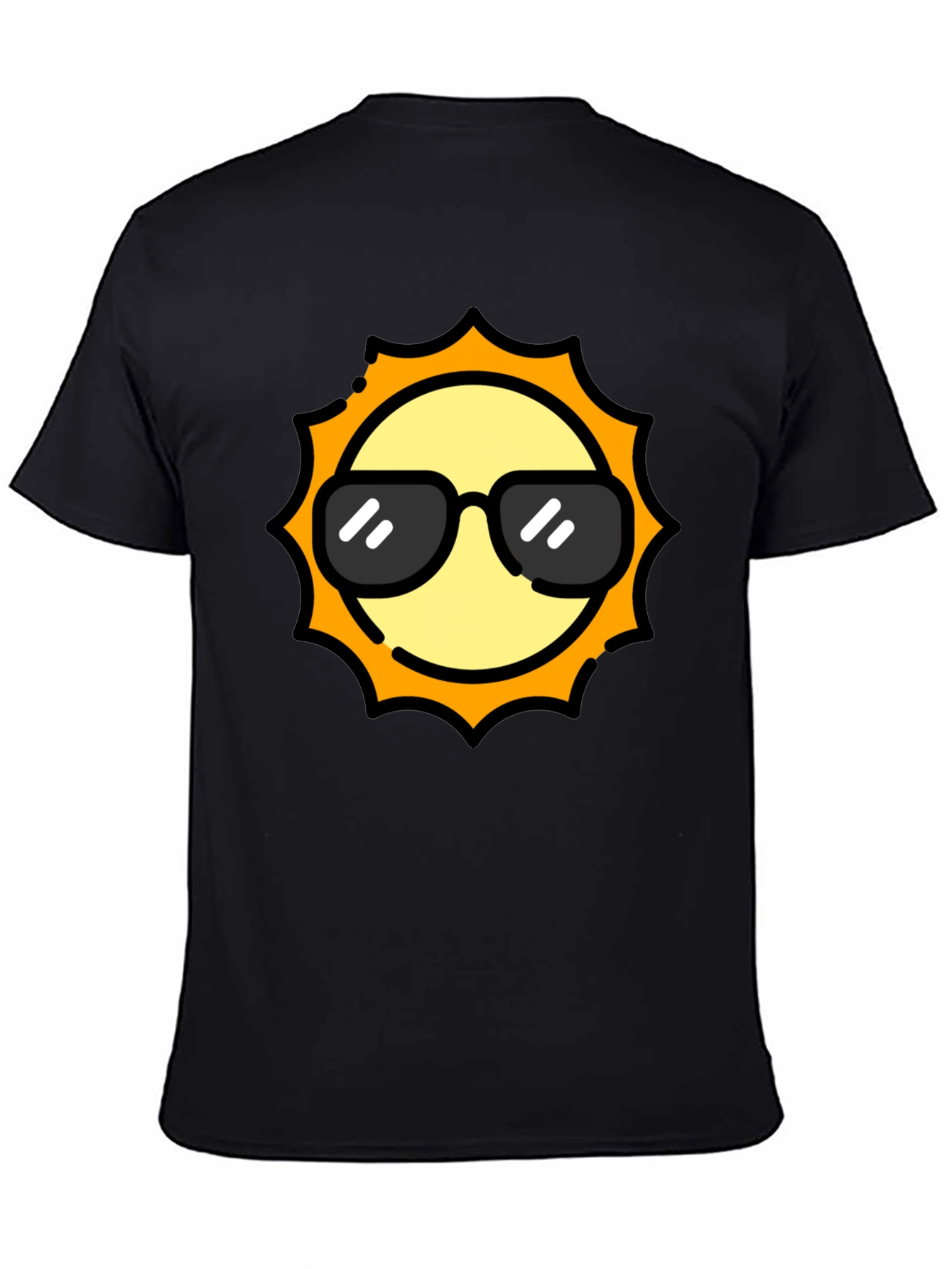 Cool Sun Graphic Tee - Black Cotton T-Shirt