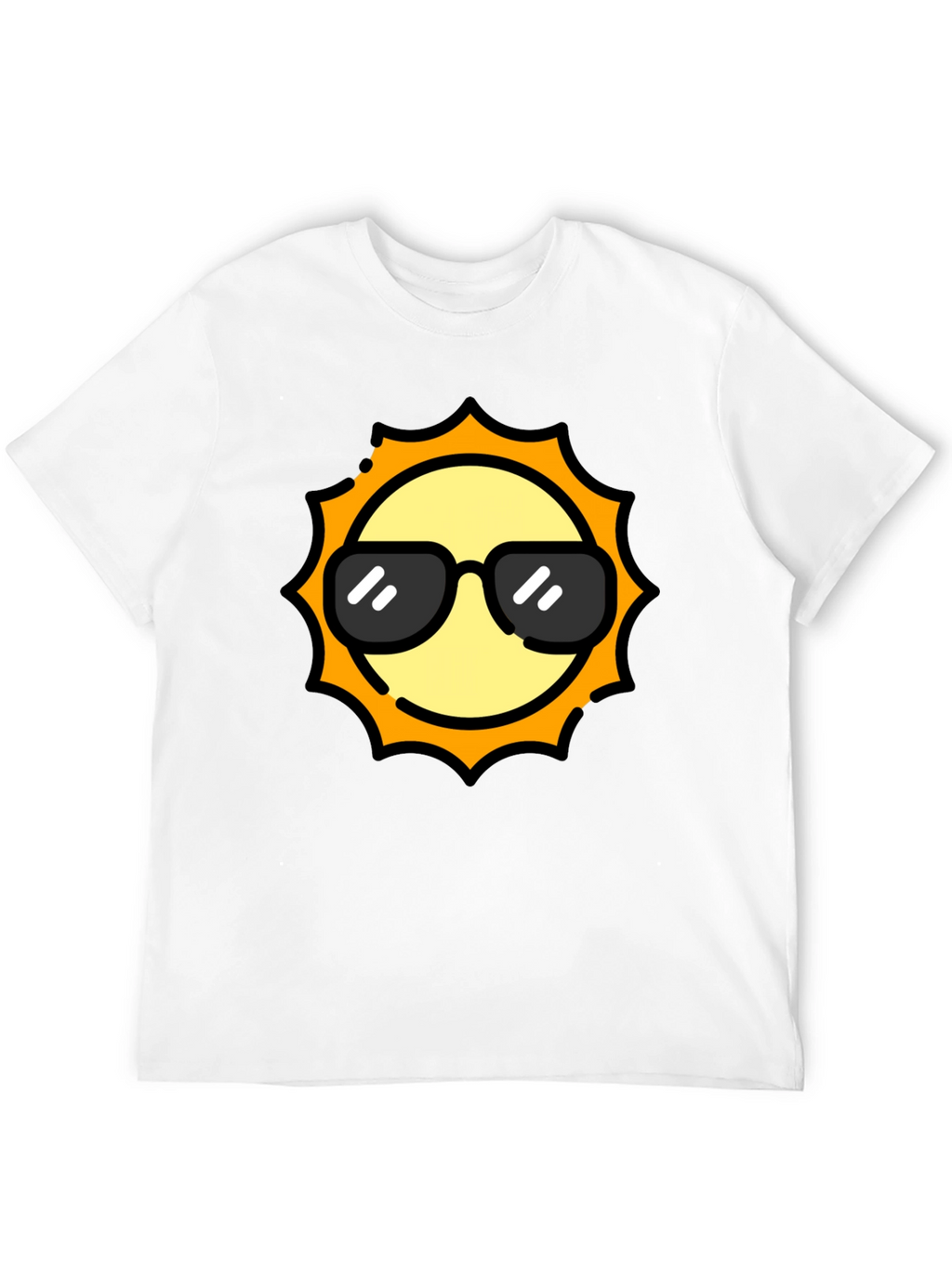 Cool Sun Graphic Tee - Black Cotton T-Shirt