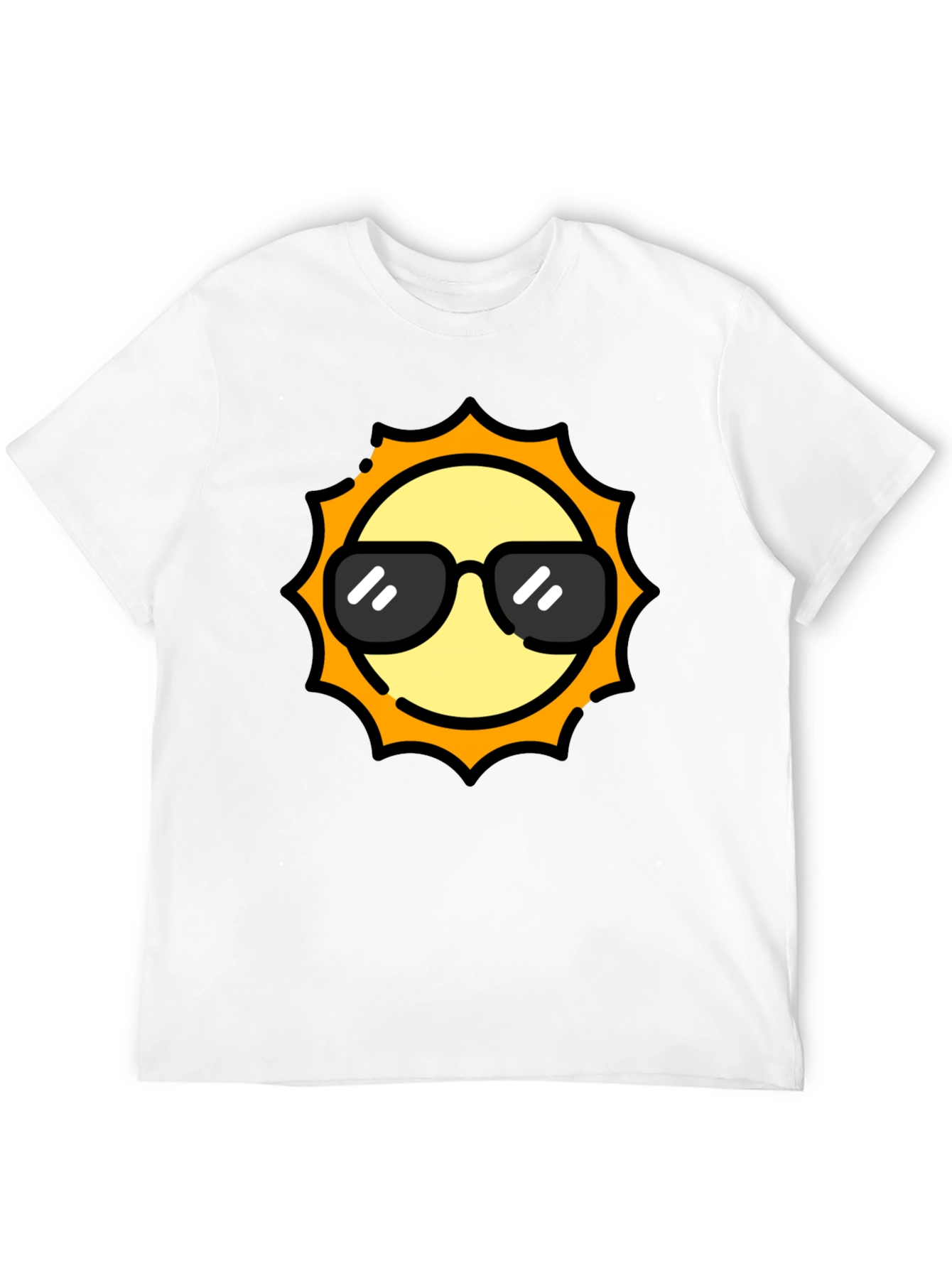 Cool Sun Graphic Tee - Black Cotton T-Shirt