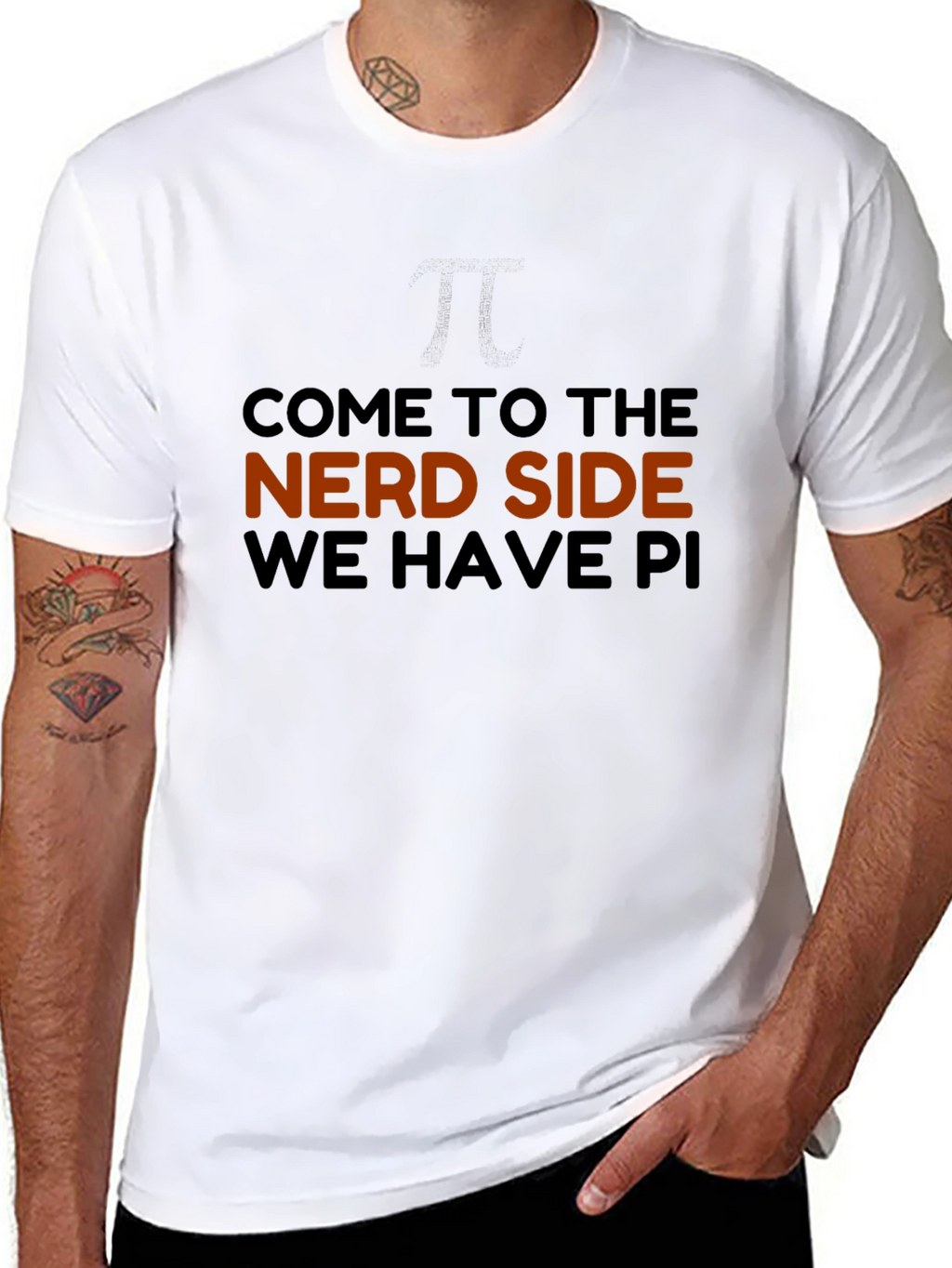 Nerd Side Pi Mens Graphic T-Shirt
