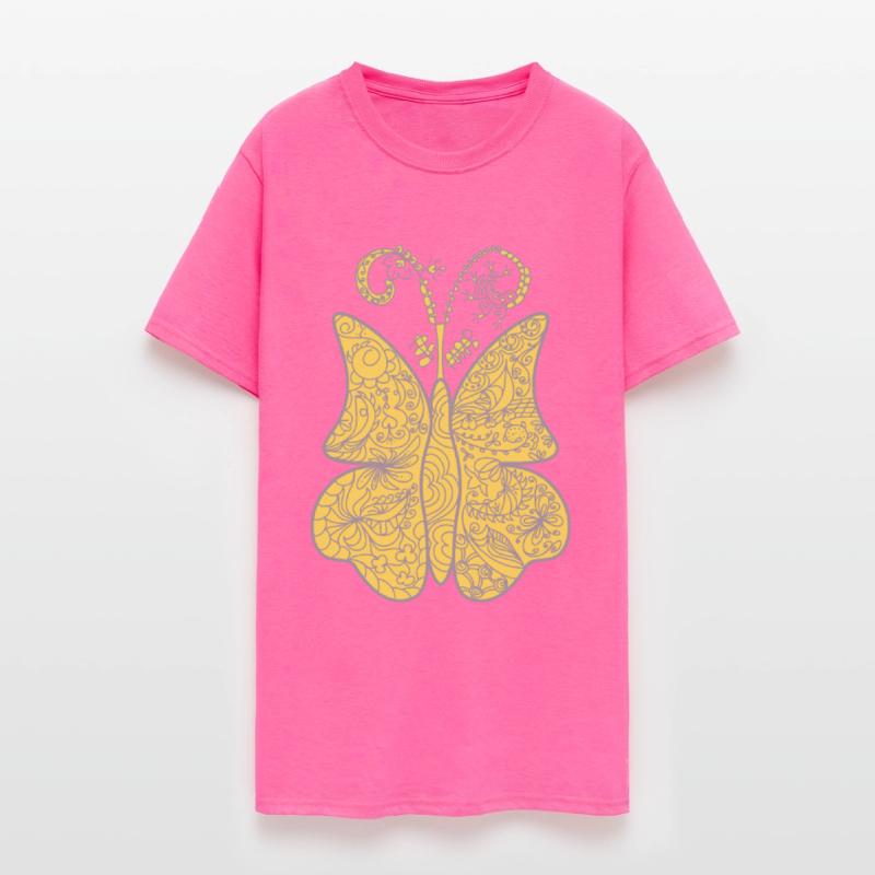 Surreal butterfly drawing in outline style