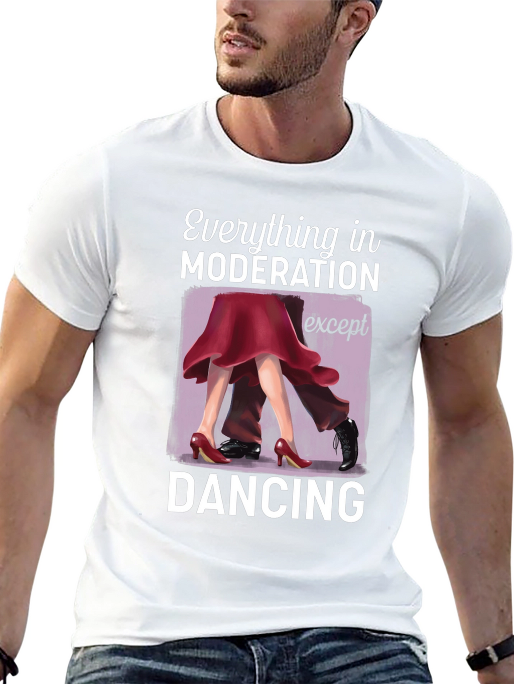Dancing Graphic T-Shirt: Moderation Except Dancing