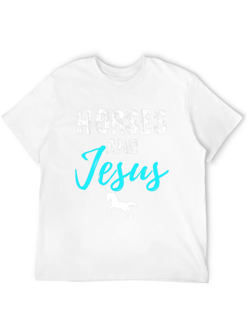 Horses and Jesus Graphic T-Shirt - Black