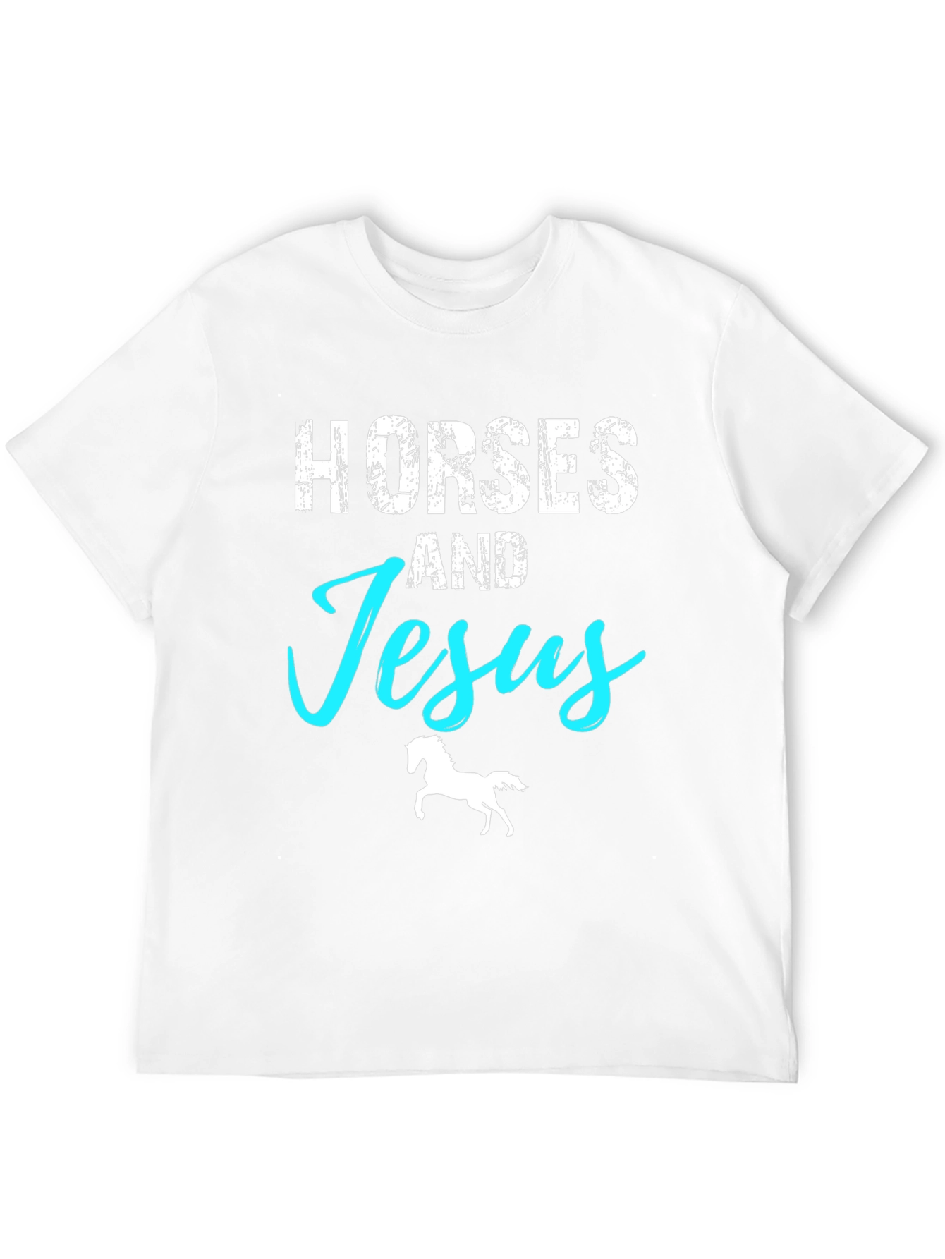 Horses and Jesus Graphic T-Shirt - Black