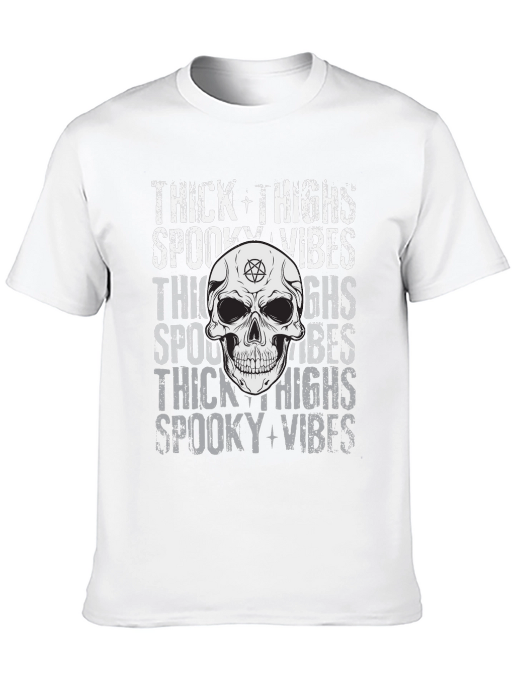 Spooky Vibes Skull Graphic T-Shirt