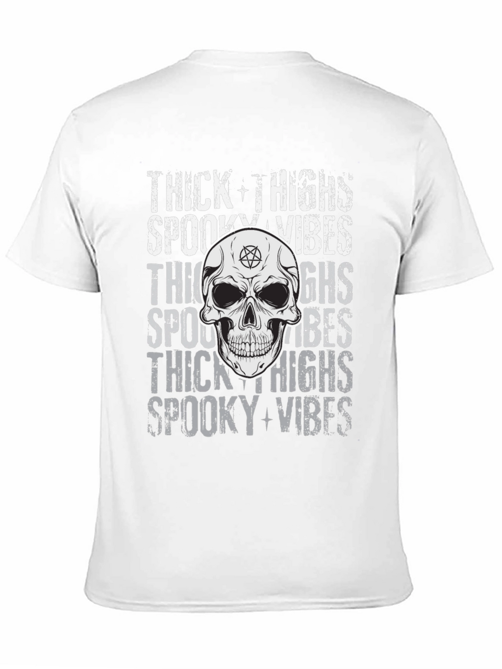 Spooky Vibes Skull Graphic T-Shirt