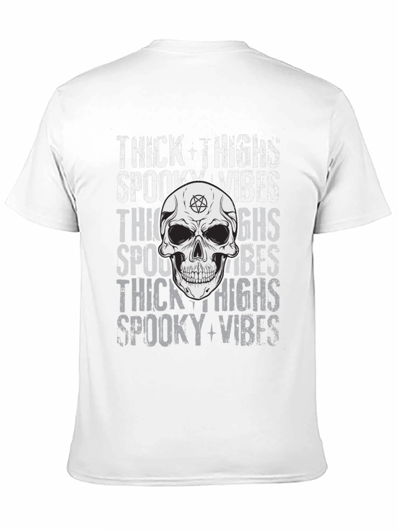 Spooky Vibes Skull Graphic T-Shirt