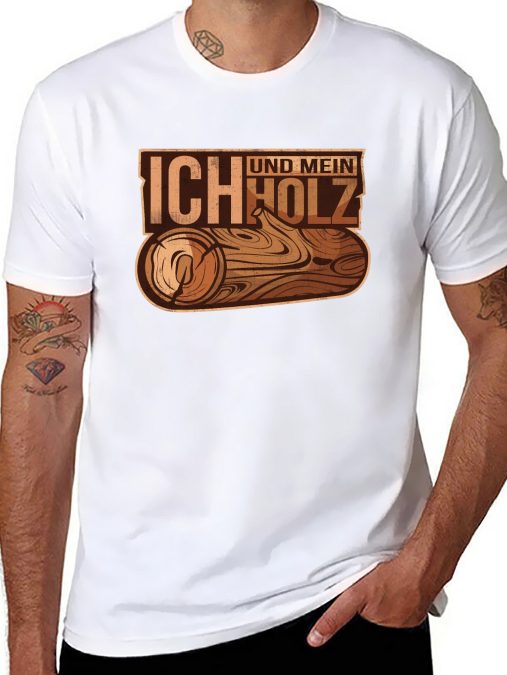 Ich Und Mein Holz T-Shirt - Wood Log Design