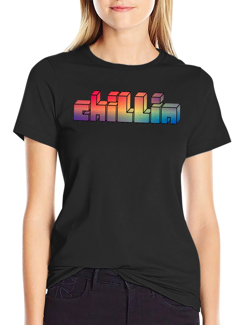 Retro CHILLIN Rainbow Gradient T-Shirt