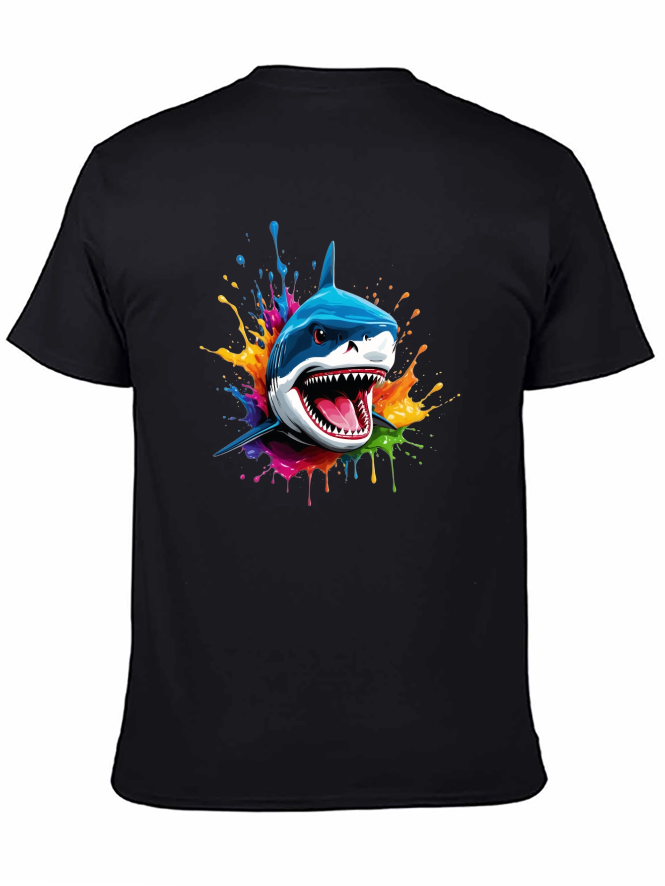 Shark Splash T-Shirt - Colorful Graphic Tee