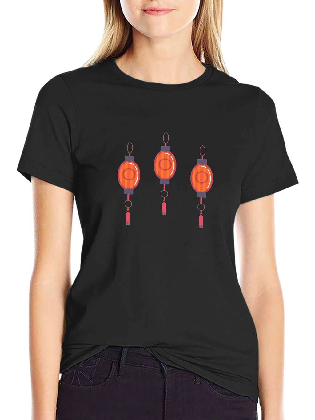 Lantern Graphic Tee - Stylish Black T-Shirt