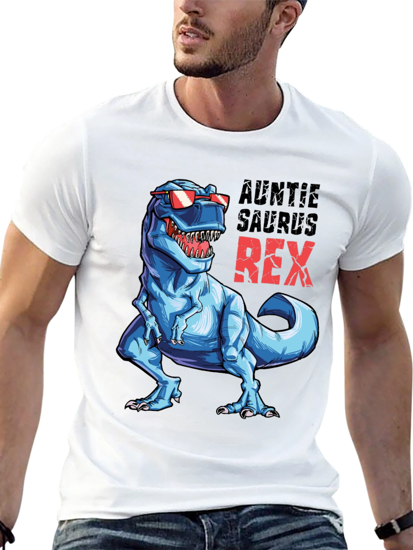 Auntie Saurus Rex T-Shirt - Fun Dino Tee