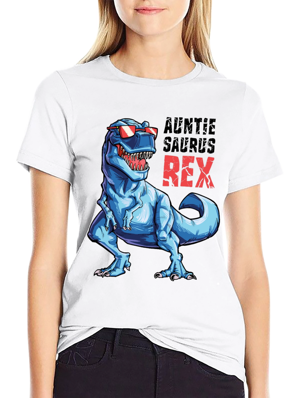 Auntie Saurus Rex T-Shirt - Fun Dino Tee