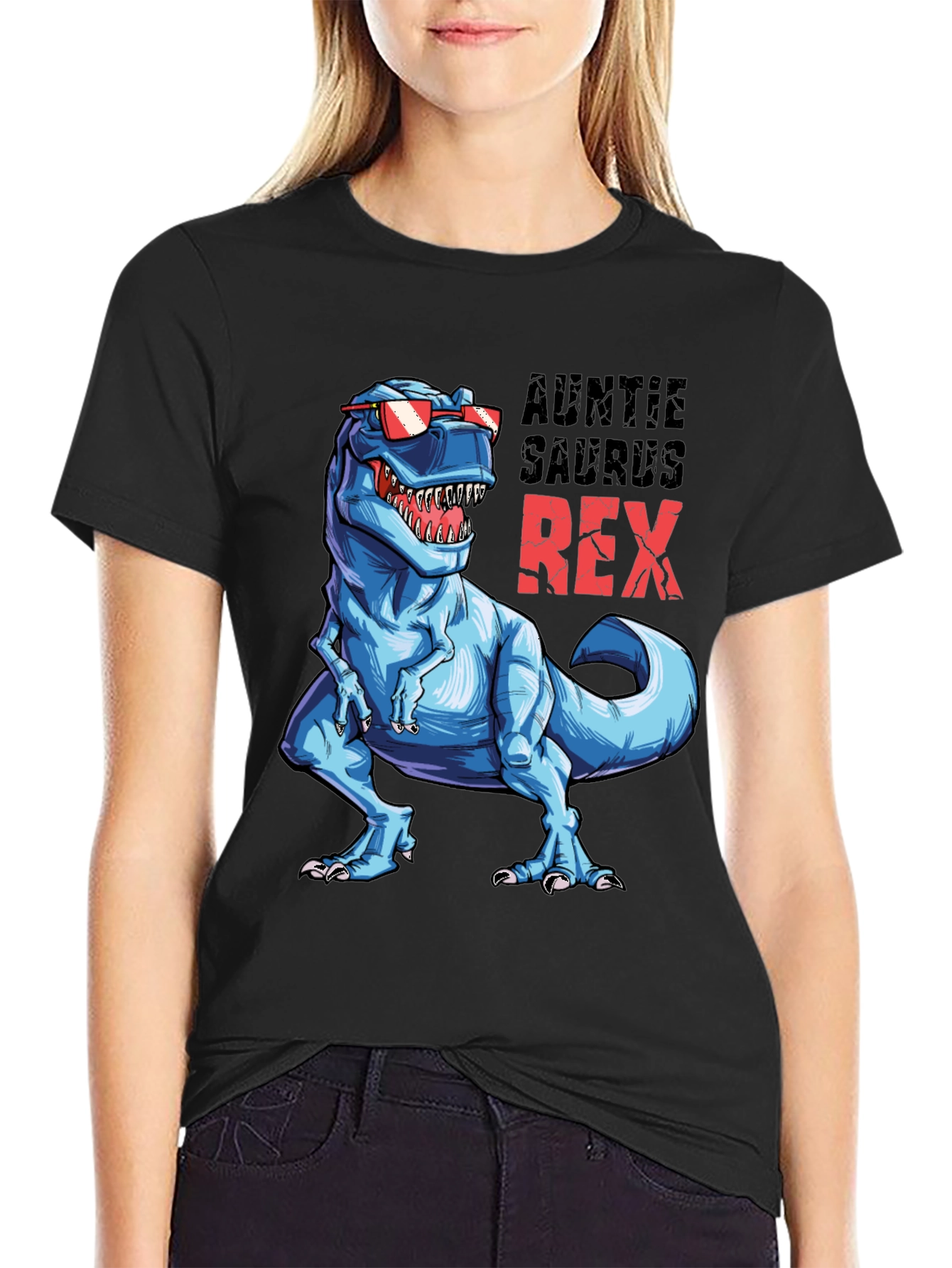 Auntie Saurus Rex T-Shirt - Fun Dino Tee