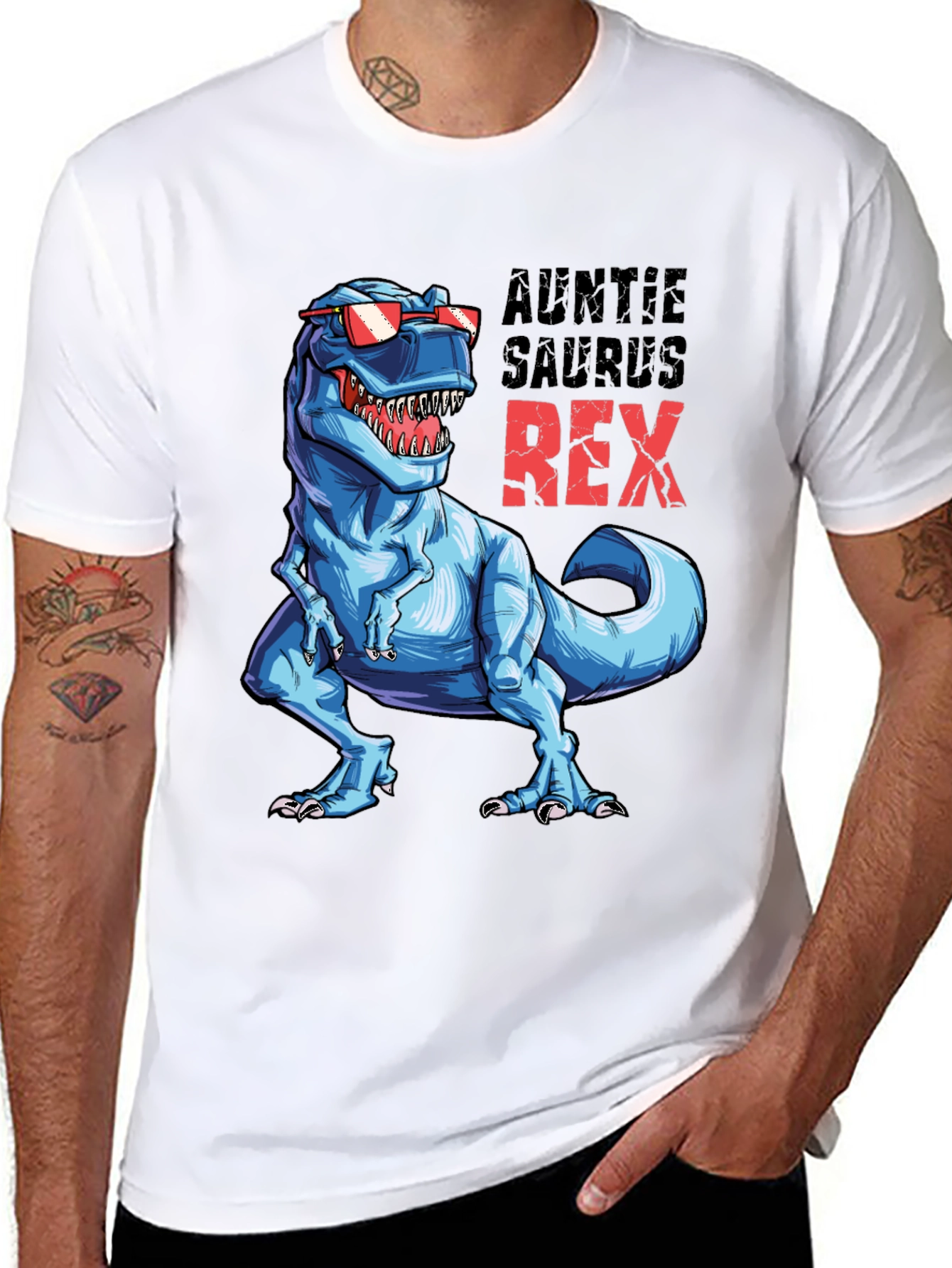 Auntie Saurus Rex T-Shirt - Fun Dino Tee