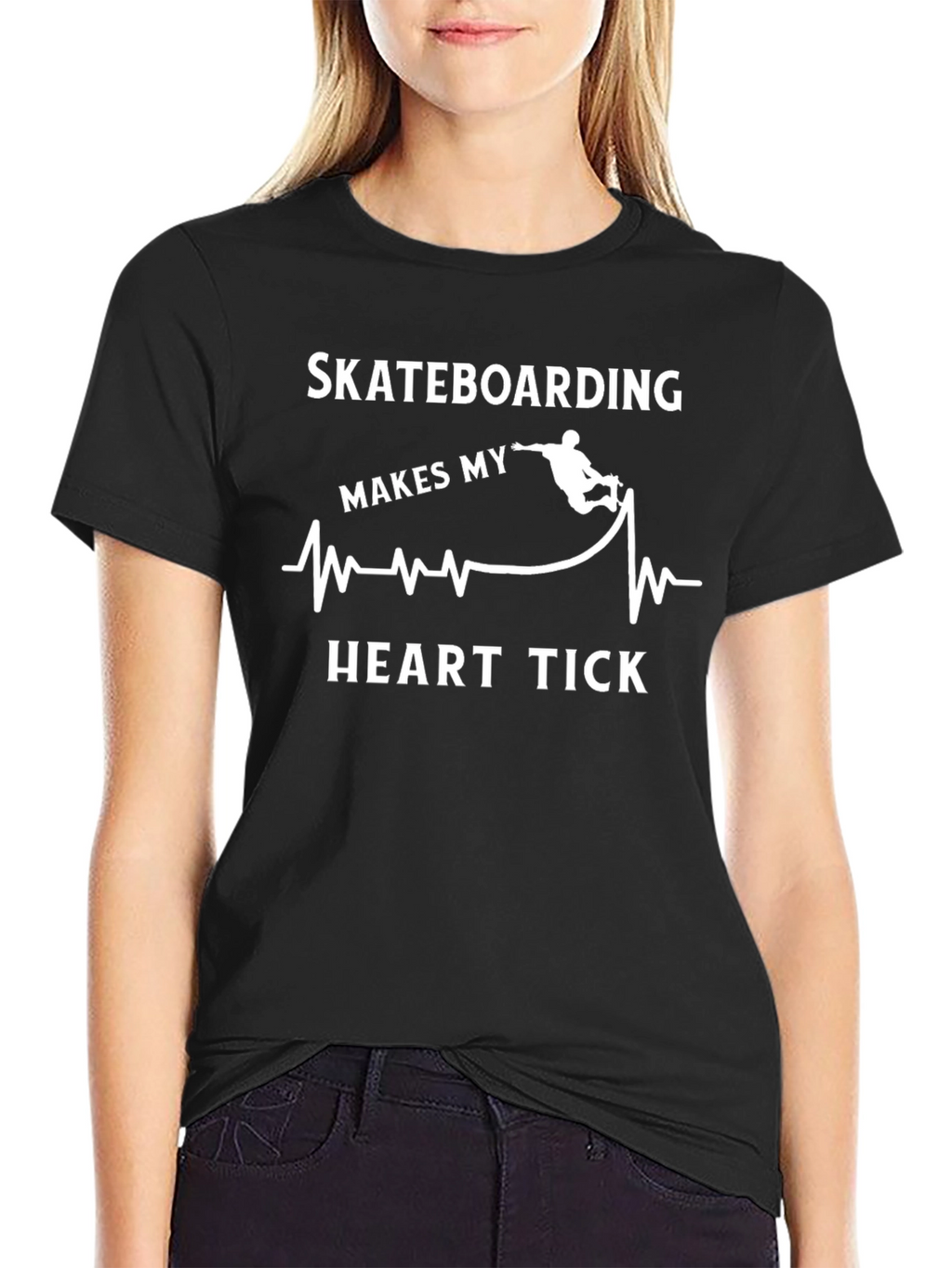 Skateboarding Makes My Heart Tick Graphic Tee