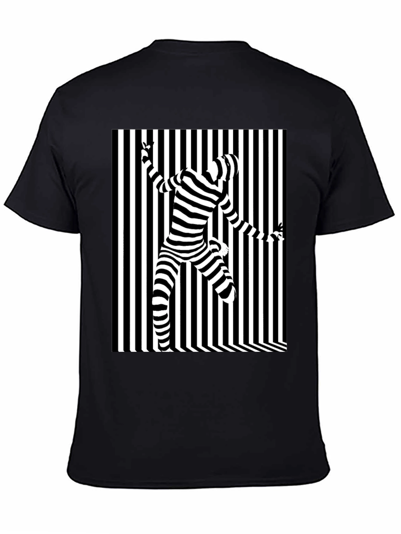 Optical Illusion Striped Tee - Modern Graphic Print