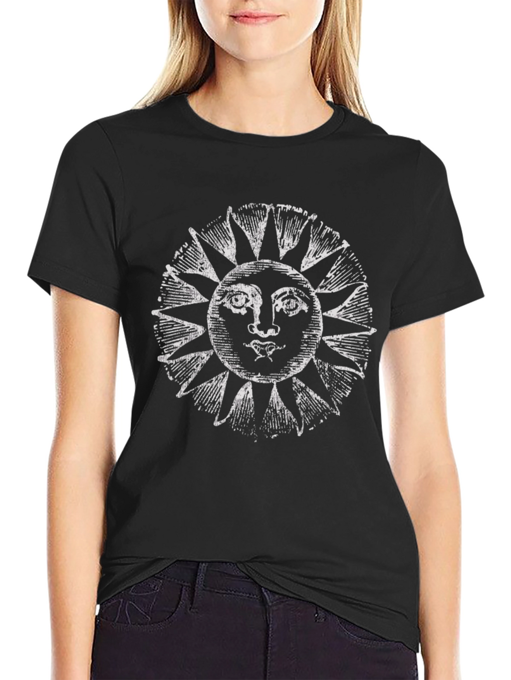 Sun Graphic T-Shirt - Black Cotton Tee