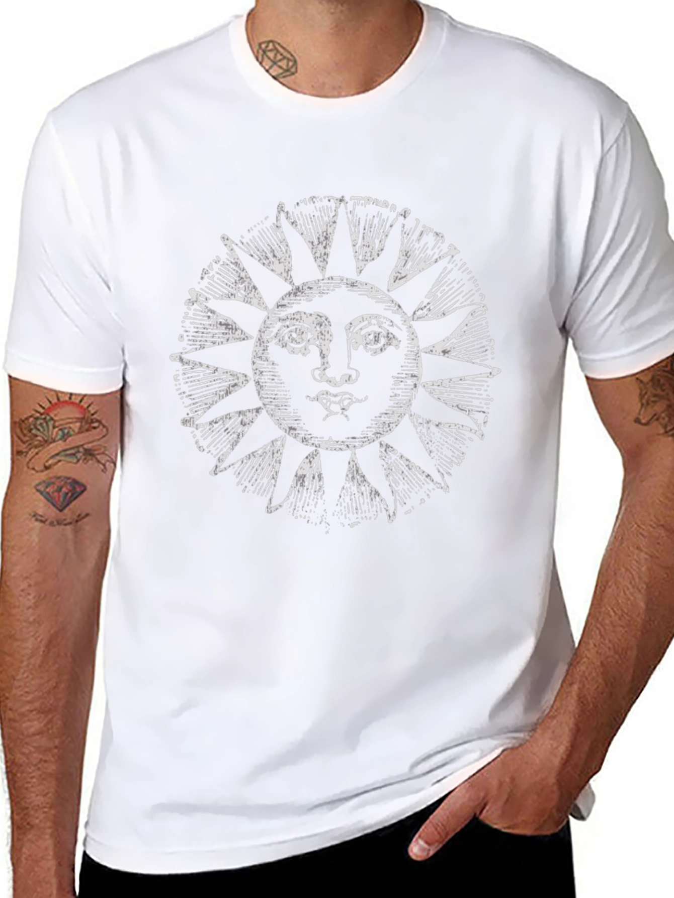 Sun Graphic T-Shirt - Black Cotton Tee