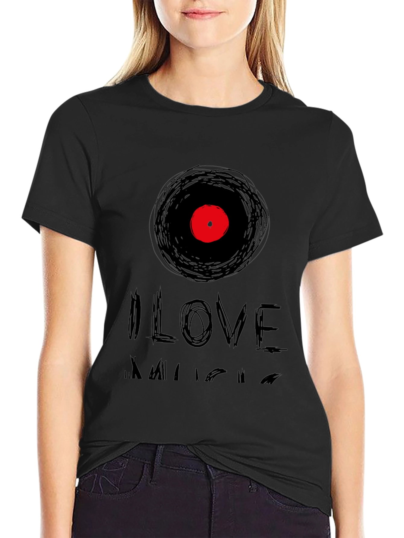 I Love Music T-Shirt Black
